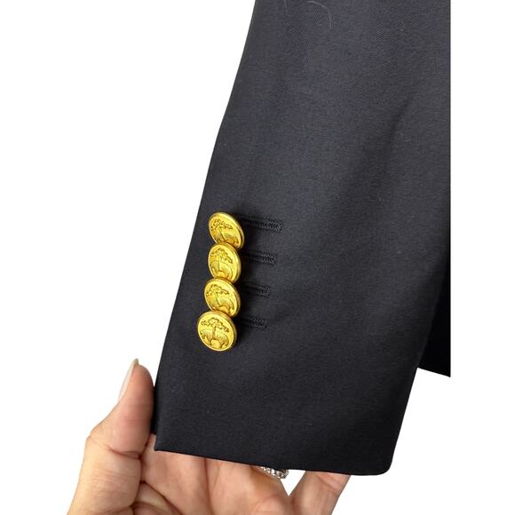 Brooks Brothers Navy Wool Blazer Gold Button Blazer Jacket - Picture 3 of 7